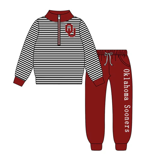 9.1  Custom Moq 5 Baby Boys QU Team Zipper Pullovers Top Clothes Set