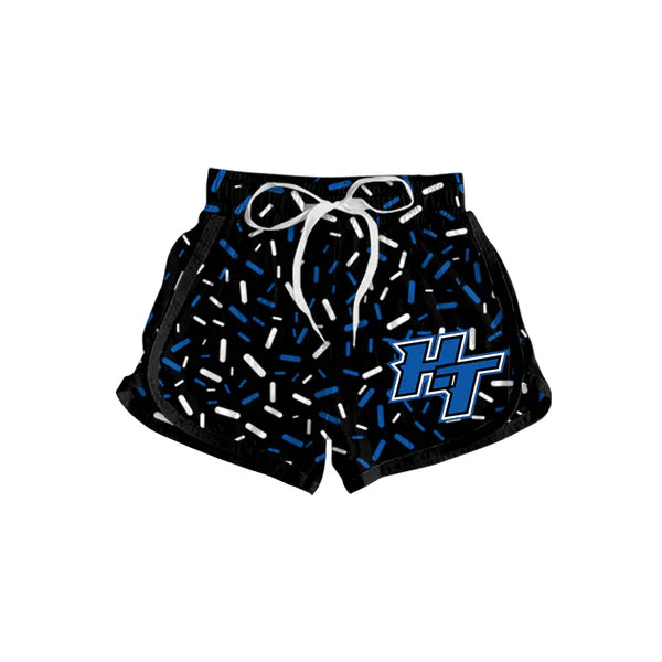 7.7 Custom Moq 3 Baby Girls Black HT Sprinkles Team Sports Shorts