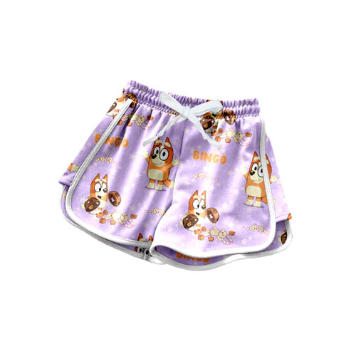 4.24 SS0605 Baby Girls Cartoon Dogs Lavender Shorts Bottoms Preorder