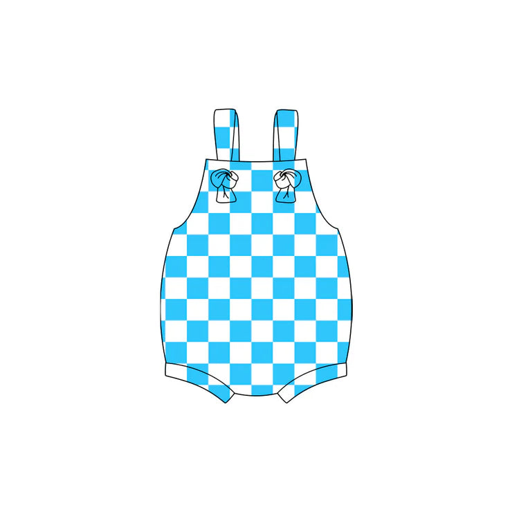 11.28 MOQ:5pcs SR3639 pre-order baby boy clothes blue gingham boy summer bubble
