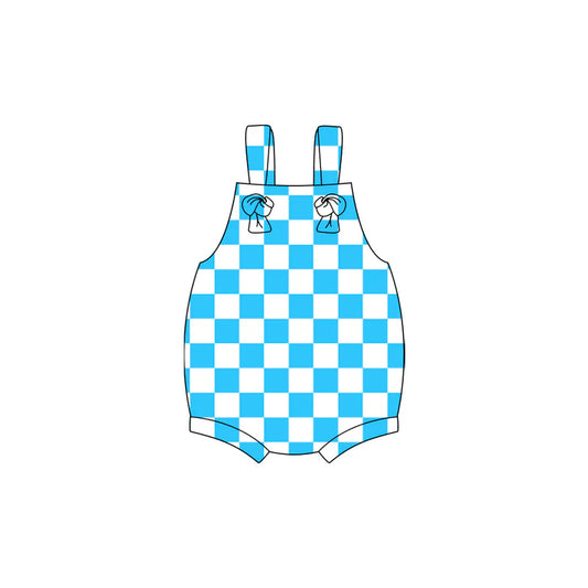 11.28 MOQ:5pcs SR3639 pre-order baby boy clothes blue gingham boy summer bubble