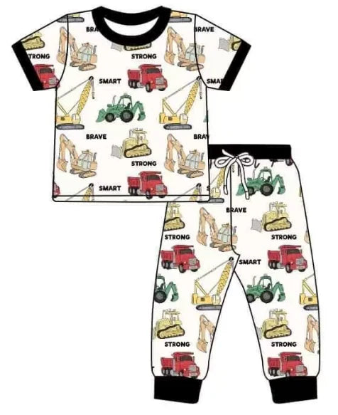 5.12 Excavator short sleeve pants suit for boys