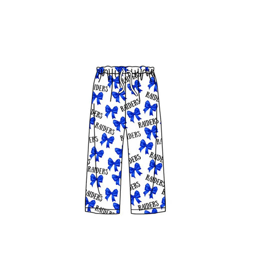 8.20 Custom Moq 5 Baby Girls Raiders Bows Team Pants Bottoms