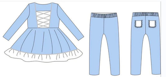 11.12 MOQ：5pcs GLP3131 pre-order toddler girl clothes blue girl winter set