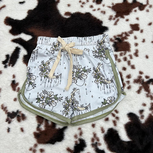 9.3 SS0084 Baby Girls Western Flowers Sports Summer Shorts