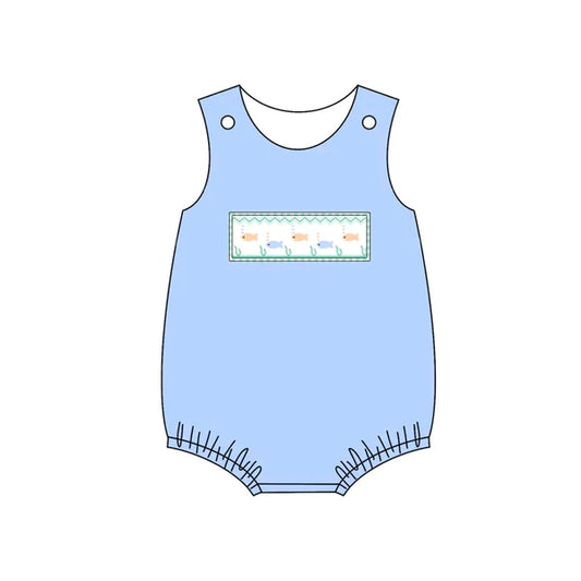 L-3.6 SR2749 Baby Infant Boys Fishes Sleeveless Rompers preorder