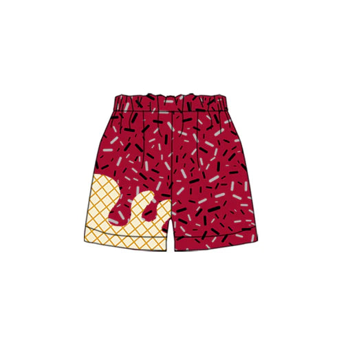 7.30 SS0638 Baby Boys Dark Red Drip Team Shorts Bottom Preorder