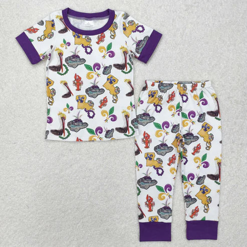 BSPO0546 Baby Boys Mardi Gras Bird Shirt Pants Pajamas Clothes Set