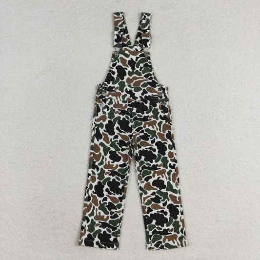 L-3.7 P0535 Brown and green camo back strap denim pants