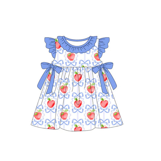 L-3.4 GSD1966 Baby Girls Apple Bows Knee Length Dresses Preorder