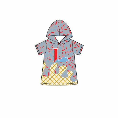 7.2 Custom Moq 3 Baby Boys Grey Short Sleeves L Drip Team Hoodies Top