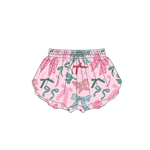 4.17  SS0578 Baby Girls Pink Green Bows Summer Shorts Bottoms Preorder