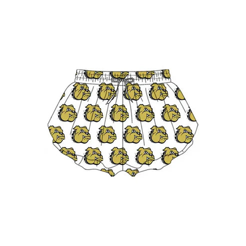 8.30 Custom Moq 5 Baby Girls Bulldogs white Team Ruffle Shorts