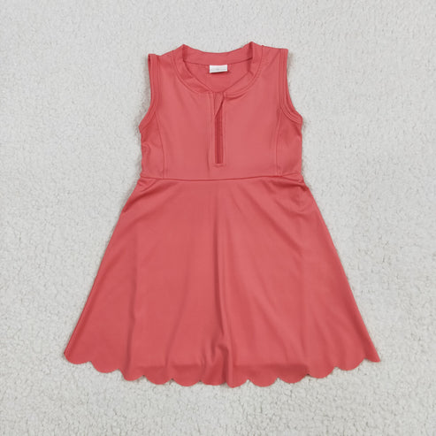 5.21 GSD2091 Baby Girls Coral Yoga Zip Active Wear Skort Knee Length Dress