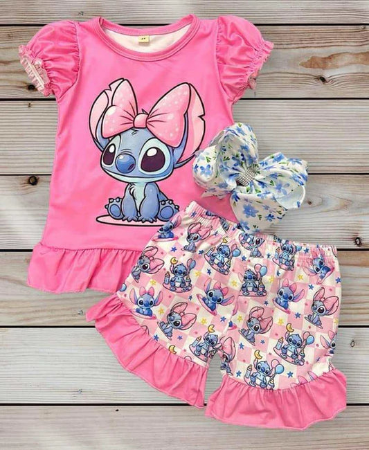 12.18 Custom order MOQ 3pcs each design toddler clothes girl summer cartoon shorts set