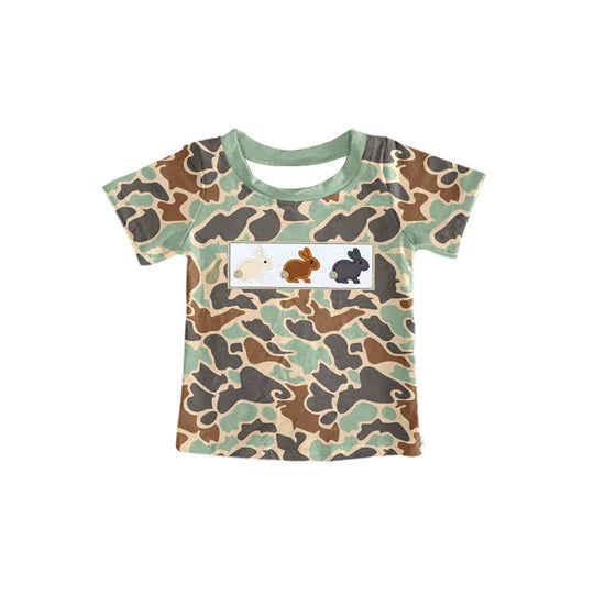 12.20 MOQ：5pcs BT1664 pre-order toddler boy clothes rabbit print boy easter summer top shirt
