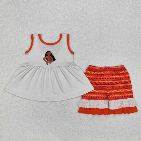 GSSO2057 Baby Girls Island Princess Tunic Ruffle Shorts Clothes Set