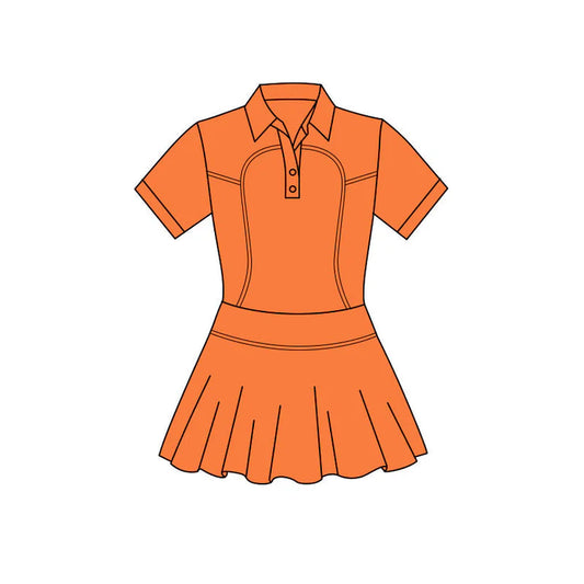 11.24 MOQ：5pcs GSD3168 pre-order toddler clothes orange girl yoga summer dress