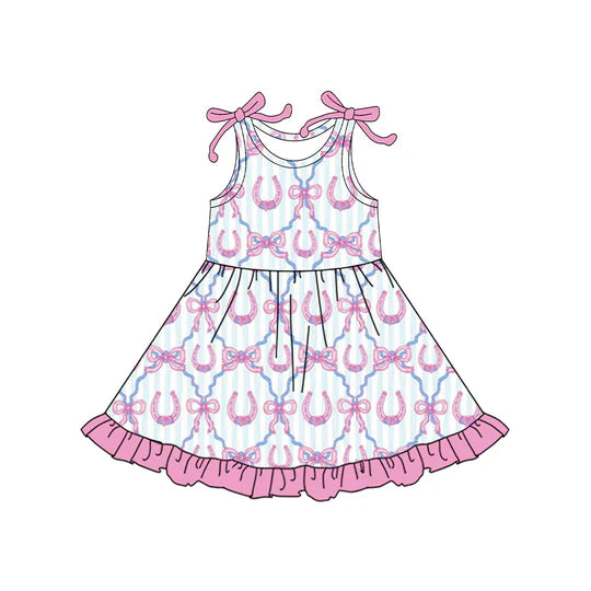 12.12 MOQ:5pcs GSD3414 pre-order toddler girl clothes bows print girl summer dress