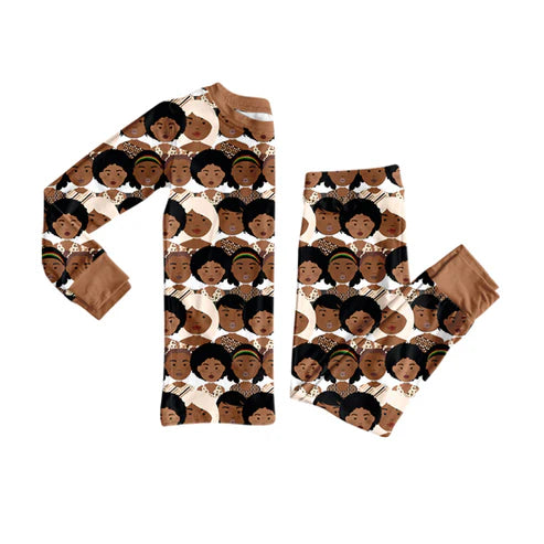 10.20 GLP2948 Baby Girls Black Girls Plaid Top Pants Pajamas Sets Preorder