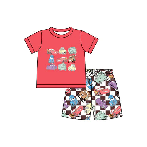 BSSO1159 Baby Boys Car Racing Shirt Summer Shorts Clothes Sets Preorder