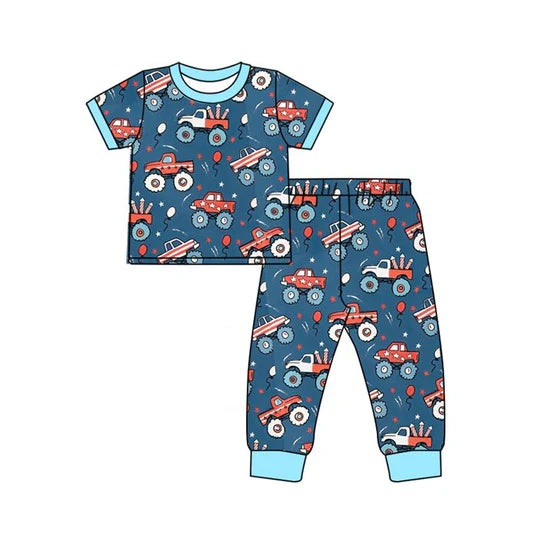 12.24 MOQ：5pcs BSSO1799 pre-order baby boy clothes apple toddler boy back to school summer outfit