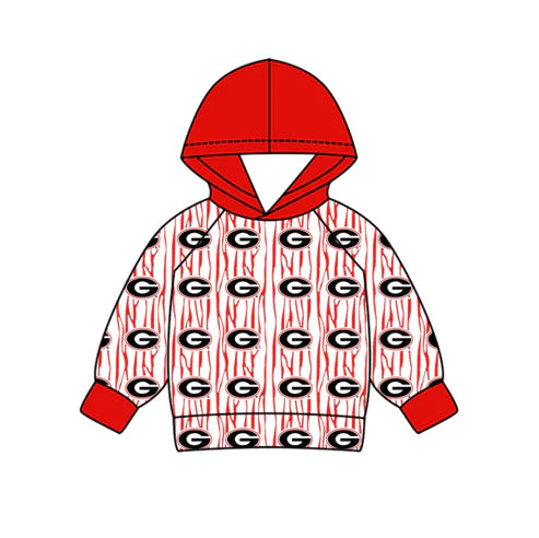 11.5 Custom Moq 8 Baby Boys G Red Stripe Team Hoodies Top
