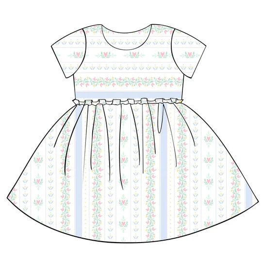 12.10 MOQ:5pcs GSD3400 pre-order toddler girl clothes floral print girl summer dress