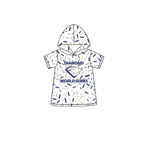 4.26 Preorder(moq 3) Baby Boys Diamond world series white Hooded Tops