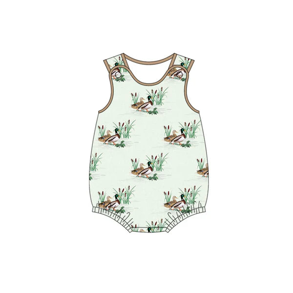 L-3.4 SR2735 Baby Infant Boys Mallard Ducks Sleeveless Rompers preorder