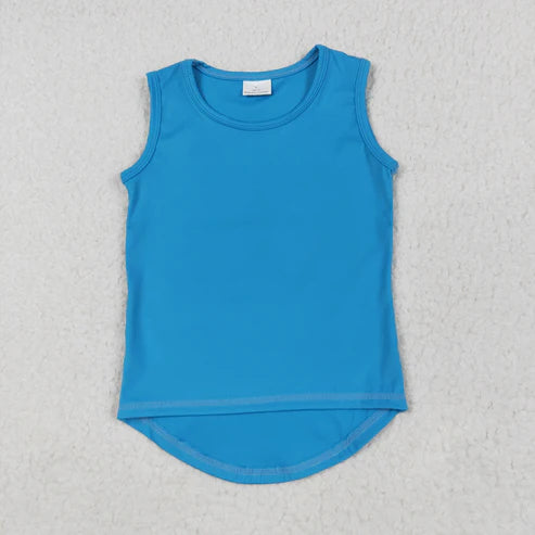 6.2 GT0986 Baby Girls Blue Sleeveless Vests Top