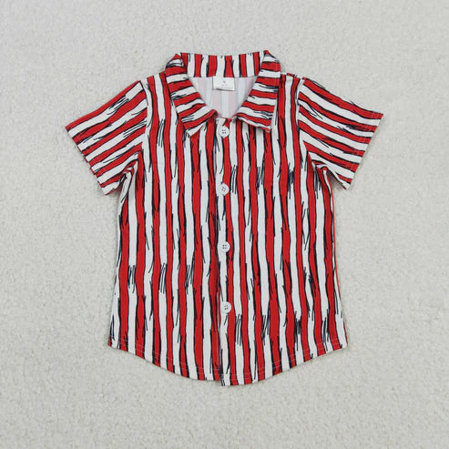 12.3 BT1462 Baby Boys Red Stripe Dr Reading Button Shirts Top