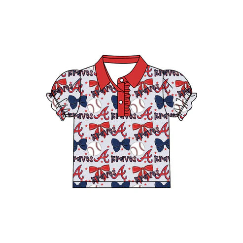 7.31  Custom Moq 5 Baby Girls Brave Team Short Sleeve Tee Pullovers Polo Shirts Tops