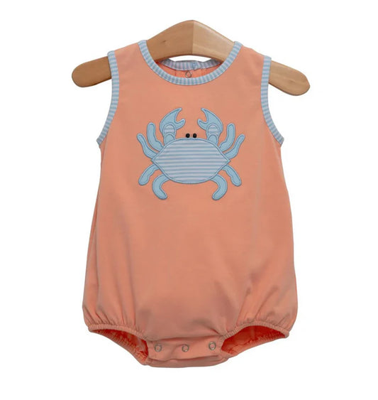 4.18  SR3058 Baby Boys Sleeveless Crab Rompers Preorder