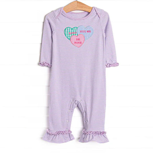 12.15 MOQ:5pcs LR2978 pre-order baby girl clothes love print toddler girl Valentine winter romper