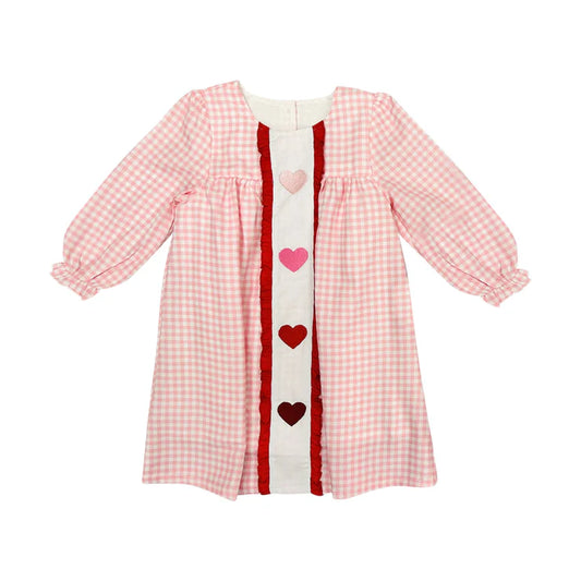 11.20 MOQ:5pcs GLD1509 pre-order toddler girl clothes heart print girl Valentine dress