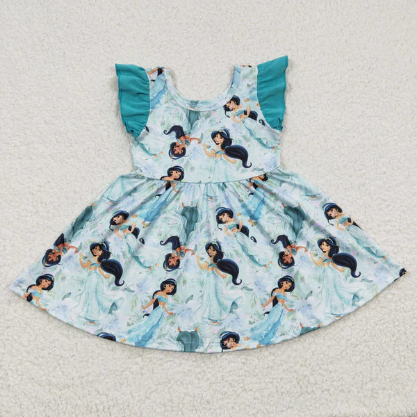 GSD0267 Baby Girls Princess Flutter Sleeve Knee Length Dress