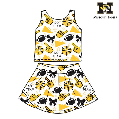 6.26  Custom Moq 3 Baby Girls Missouri Team Sleeveless Top Skorts Sets
