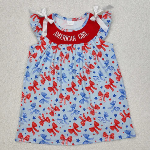 3.15 GSD1827 Baby Girls American Girl Bows Knee Length Dress