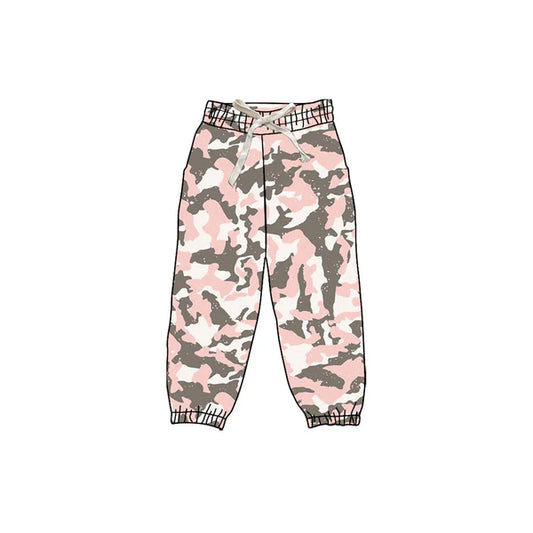 8.28 P0832 Baby Girls Pink Gray Camo Yoga Jogger Bottom Preorder