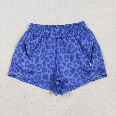 5.9 SS0466 Baby Girls Purple Leopard Yoga Shorts Bottoms