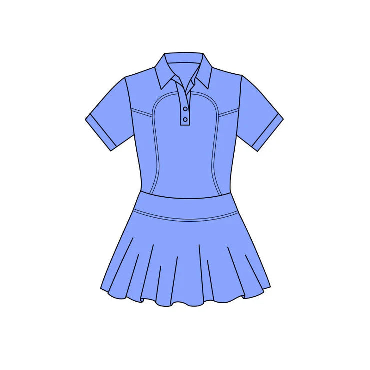 11.24 MOQ：5pcs GSD3163 pre-order toddler clothes blue girl yoga summer dress
