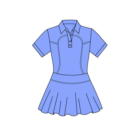 11.24 MOQ:5pcs GSD3163 pre-order toddler clothes blue girl yoga summer dress