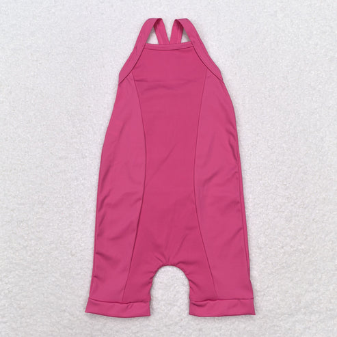 S0447 Baby Girls Hotpink Active Wear Athletic Jumpsuits