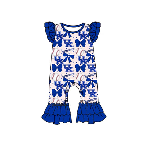 6.25 Custom Moq 3 each item Sibling Baby Girls Kenturky Team Romper Dress Clothes Sets