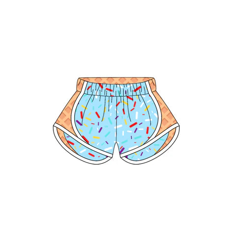 4.17  SS0571 Baby Girls Blue Ice-cream Drip Yoga Shorts Bottoms Preorder