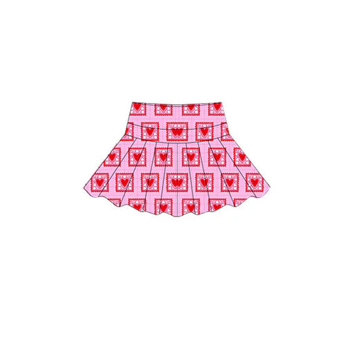 10.27 GLK0155 Baby Girls Pink Floral Hearts Checked Valentine Yoga Skirt Shorts Bottom Preorder