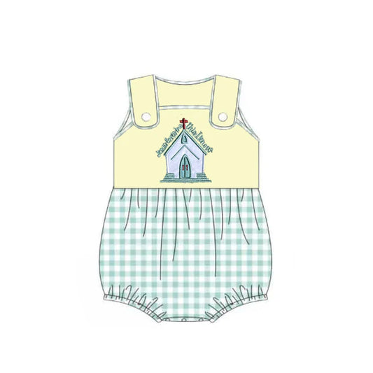 12.5 MOQ:5pcs SR3703 pre-order baby boy clothes cross print boy easter summer bubble