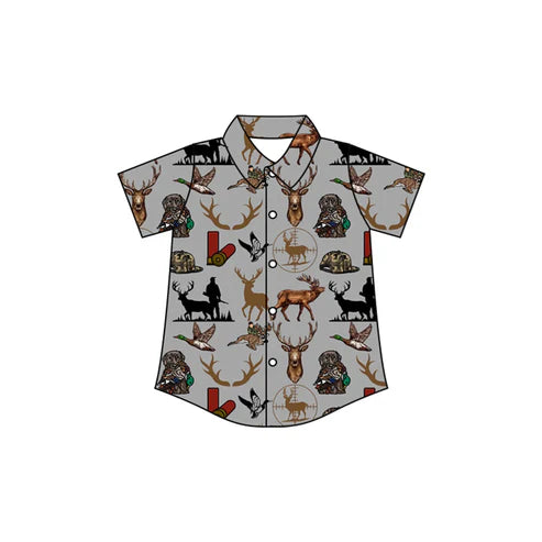 Baby Boys Western Cow Cactus Buttons Tee Shirts Tops Preorder