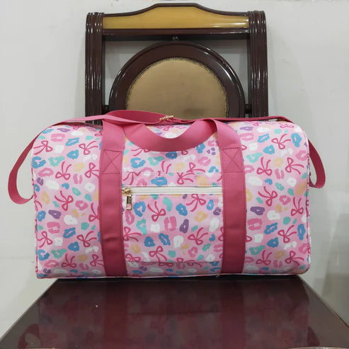 8.13 BA0320 Pink Leopard Bows Gym Bags